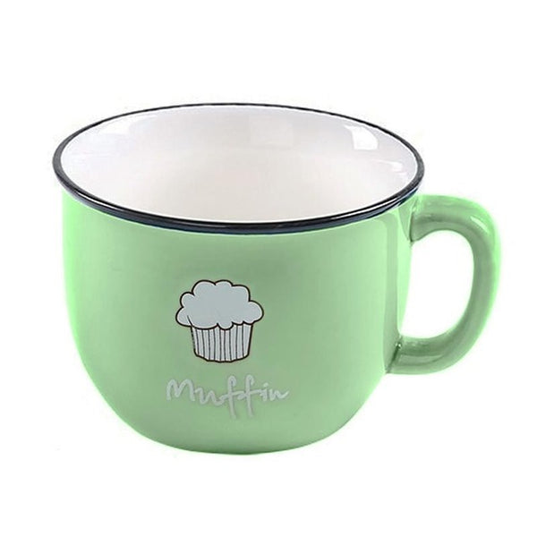 New Cartoon Ceramic Coffee Mug With Lid And Spoon
