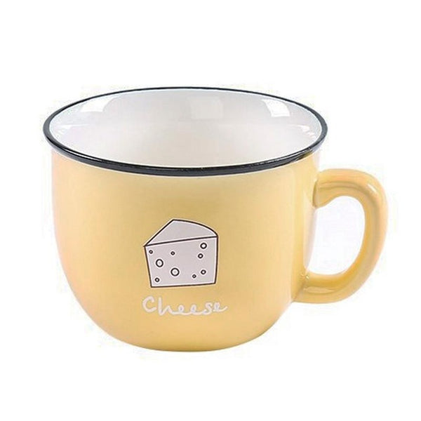 New Cartoon Ceramic Coffee Mug With Lid And Spoon
