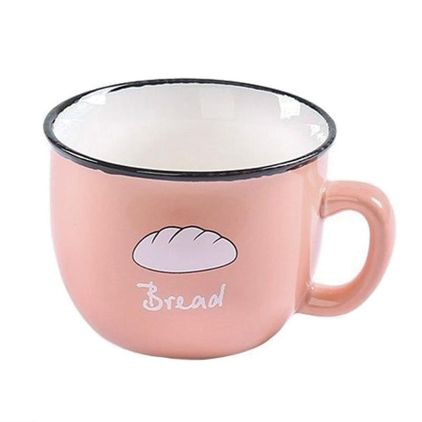 New Cartoon Ceramic Coffee Mug With Lid And Spoon