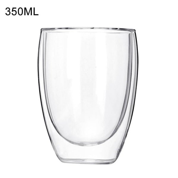 New 6Pcs 80ml 2.7oz Glass Double Walled Heat Insulated Tumbler
