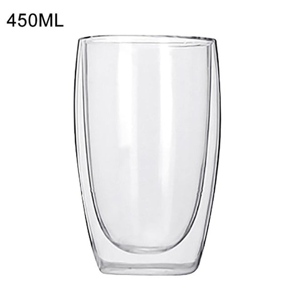 New 6Pcs 80ml 2.7oz Glass Double Walled Heat Insulated Tumbler