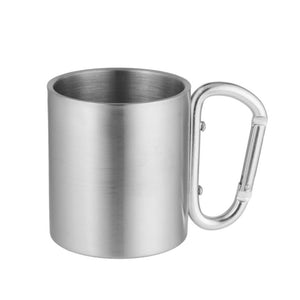 Outdoor Stainless Steel Coffee Mug Carabiner Handle